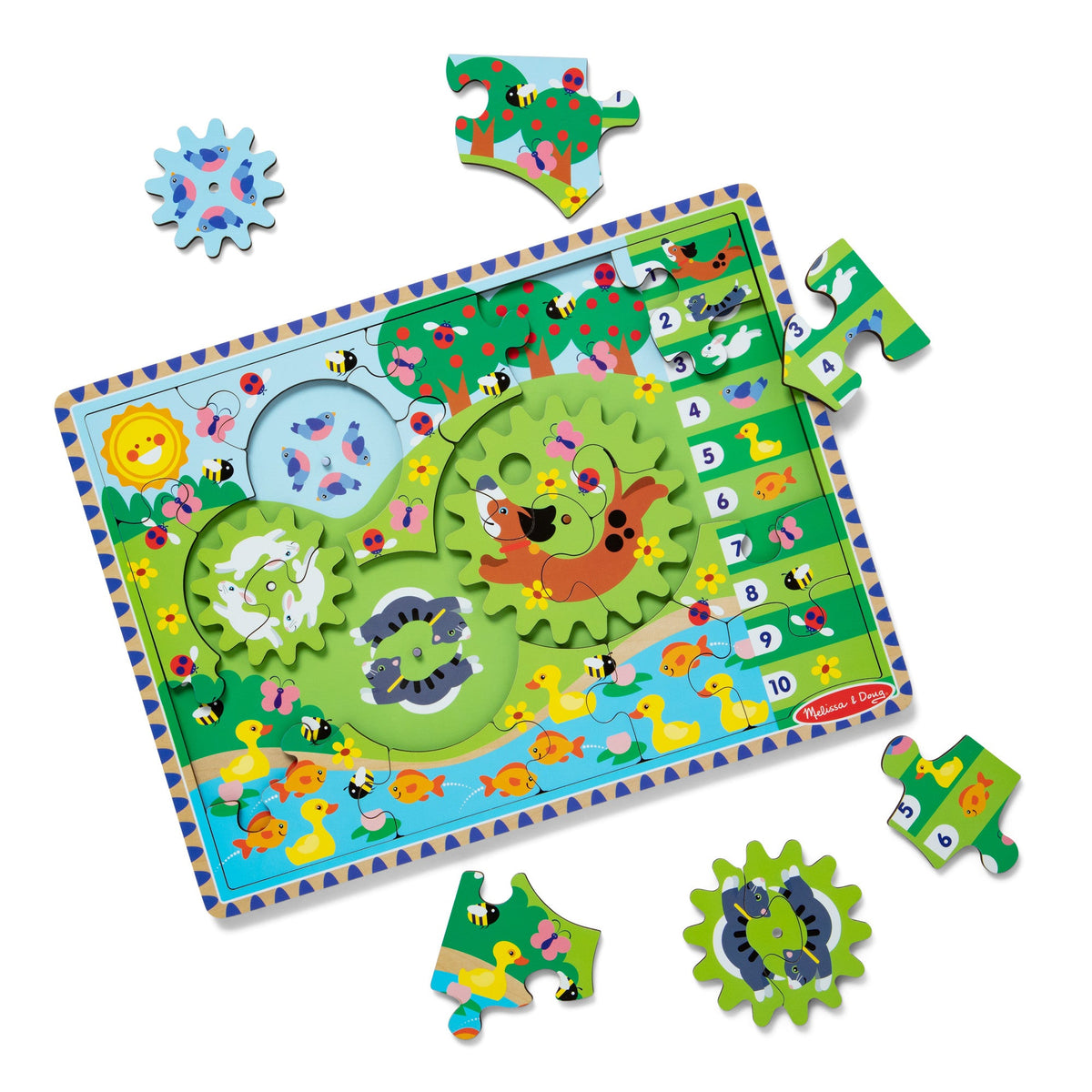 Animal Chase I-Spy Wooden Gear Puzzle B2