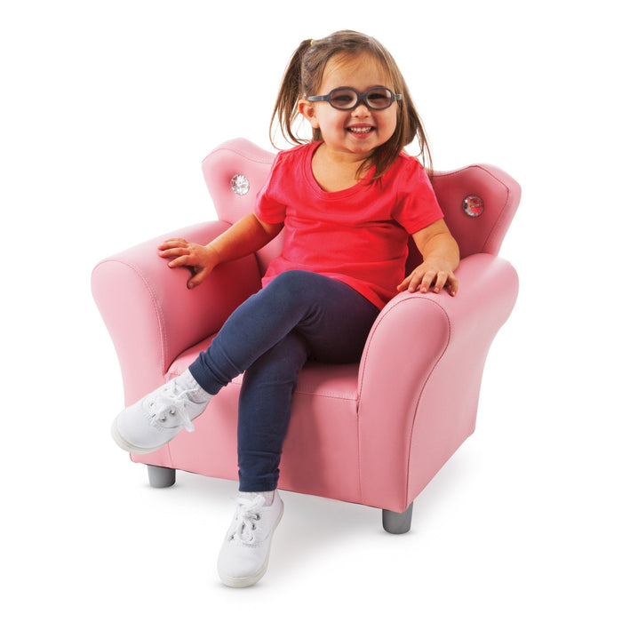 Child’s Crown Armchair – Pink Faux Leather G0