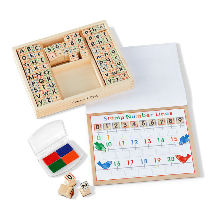 Deluxe Wooden Stamp Set - ABCs 123s L2
