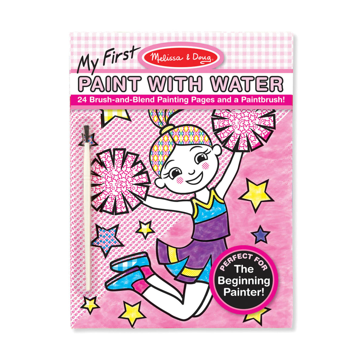 My First Paint With Water Kids' Art Pad With Paintbrush - Cheerleaders, Flowers, Fairies, and More F2