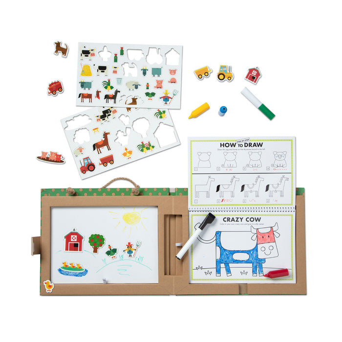 Natural Play: Play, Draw, Create Reusable Drawing & Magnet Kit – Farm E0