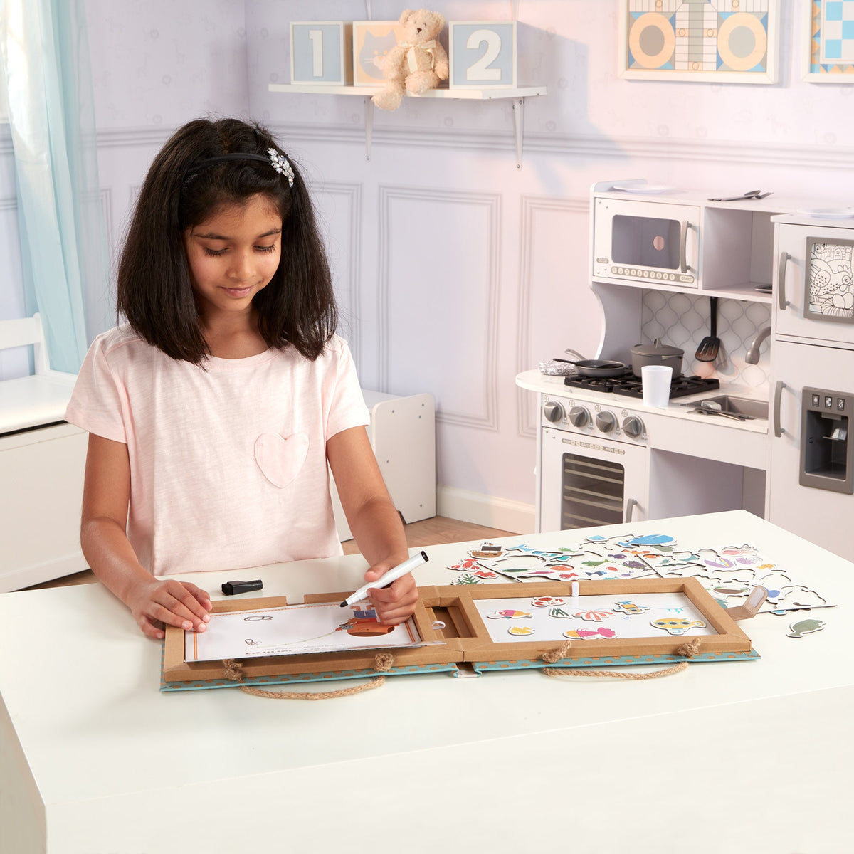 Natural Play: Play, Draw, Create Reusable Drawing & Magnet Kit – Ocean C4
