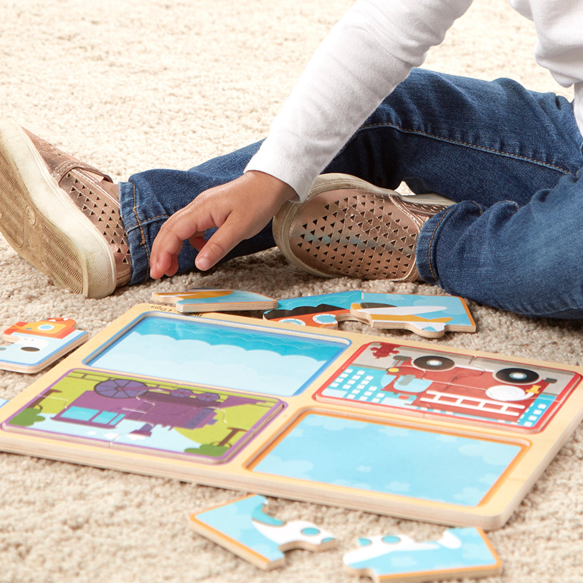 Natural Play Wooden Puzzle: Ready, Set, Go V5