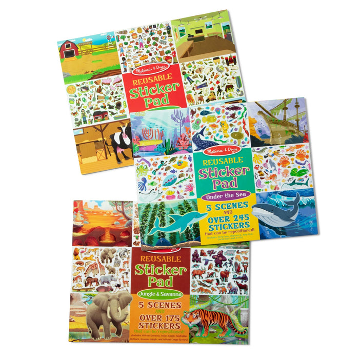 Reusable Sticker Pad 3-Pack: Jungle, Farm, Under the Sea B4