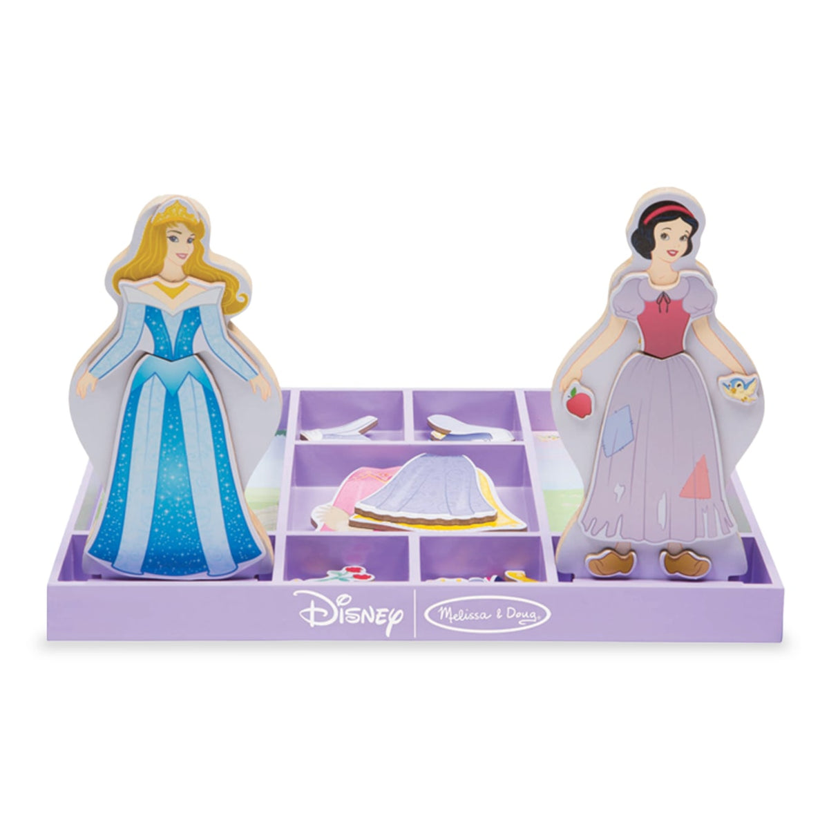 Sleeping Beauty & Snow White Wooden Magnetic Dress-Up Q0