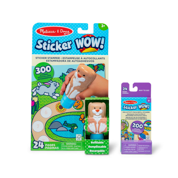 Sticker WOW!™ Bunny Bundle: Activity Pad & Sticker Stamper + Mini Activity Pad and 200 Refill Stickers R3