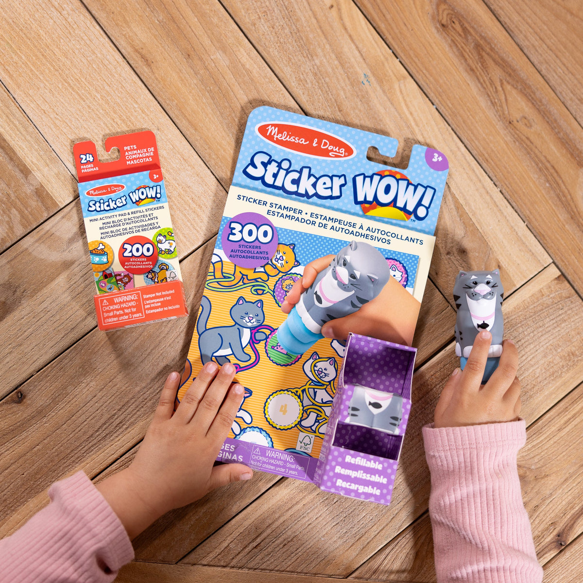 Sticker WOW!™ Cat Bundle: Activity Pad & Sticker Stamper + Mini Activity Pad and 200 Refill Stickers U1