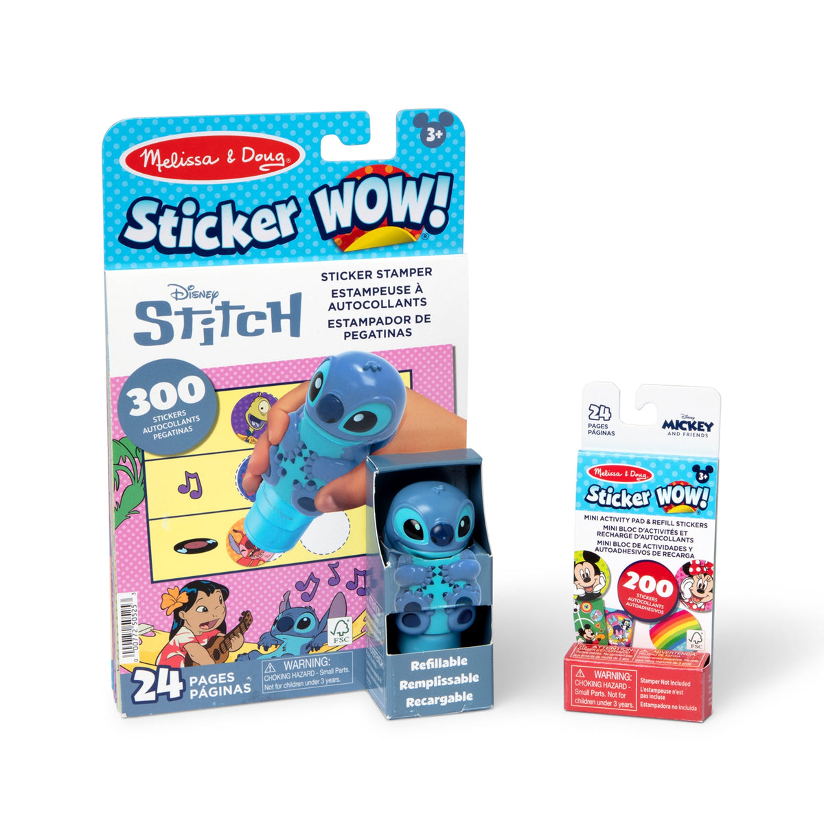 Sticker WOW!™ Disney Stitch Bundle: Activity Pad & Sticker Stamper + Mini Activity Pad and 200 Refill Stickers X9