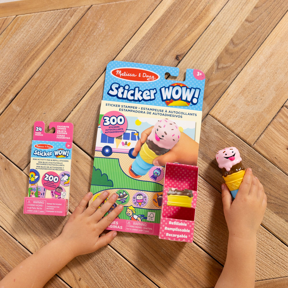 Sticker WOW!™ Ice Cream Bundle: Activity Pad & Sticker Stamper + Mini Activity Pad and 200 Refill Stickers G3