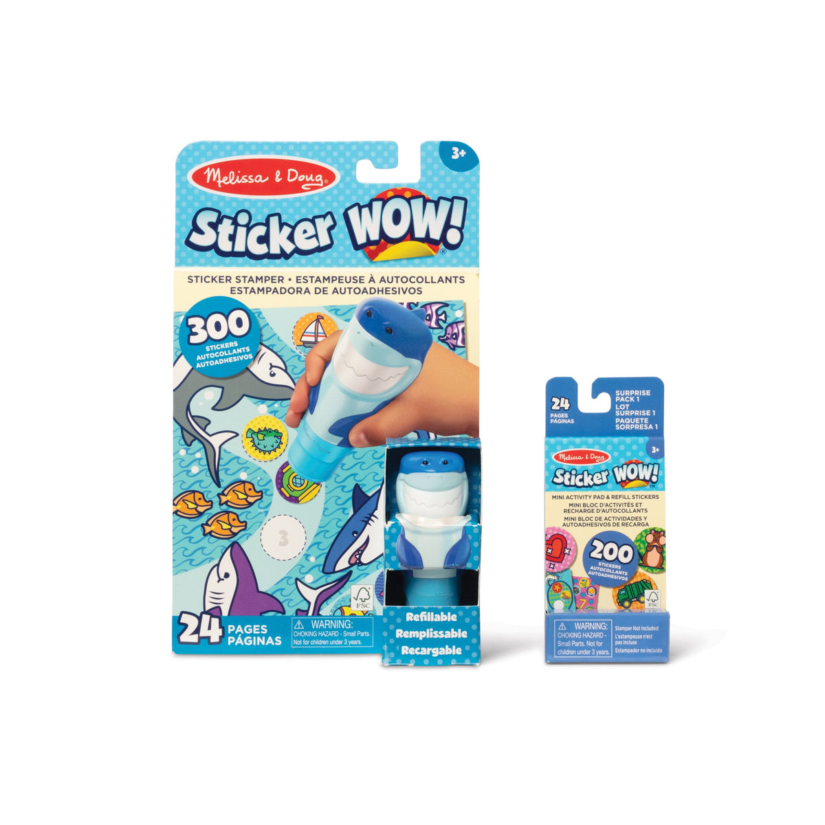 Sticker WOW!™ Shark Bundle: Activity Pad & Sticker Stamper + Mini Activity Pad and 200 Refill Stickers Q4