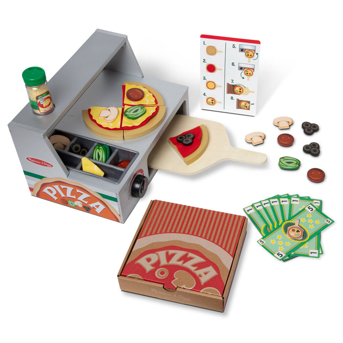 Top & Bake Pizza Counter - Wooden Play Food R8
