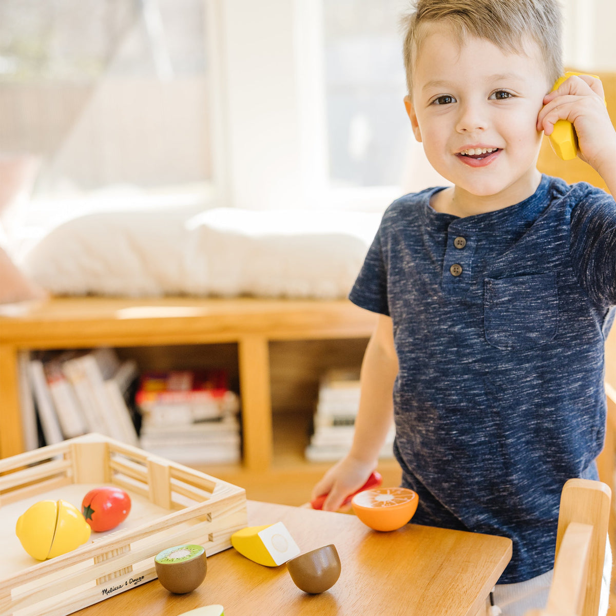 Wooden Cutting Fruit Play Food A3