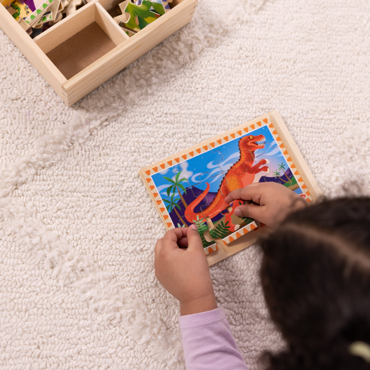 Wooden Jigsaw Puzzles in a Box - Dinosaurs J3