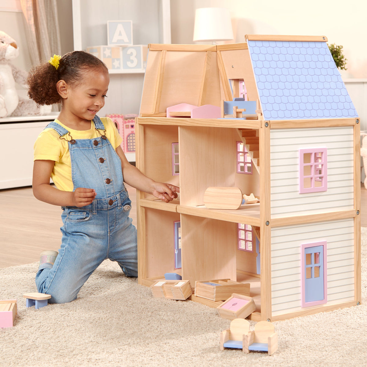 Wooden Multi-Level Dollhouse C4