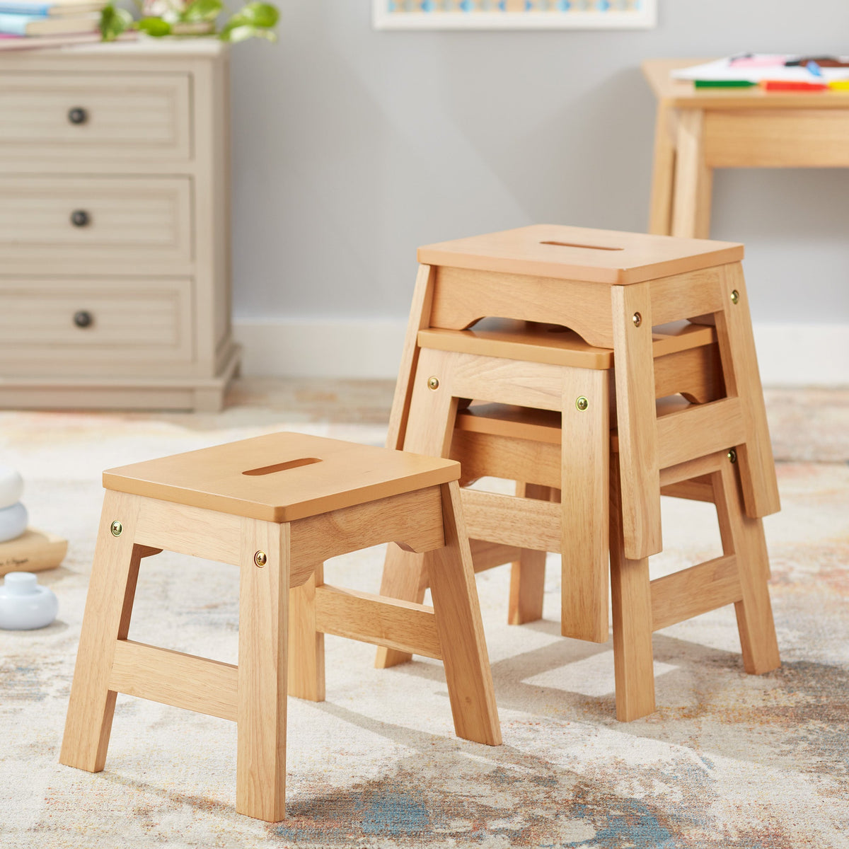 Wooden Stools – Set of 4 T9