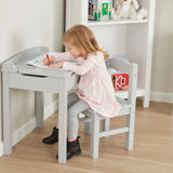 Child's Lift-Top Desk & Chair - Gray S3