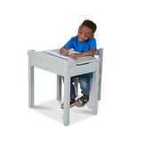 Child's Lift-Top Desk & Chair - Gray S3