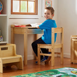 Child's Lift-Top Desk & Chair - Honey R3
