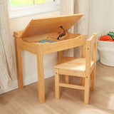 Child's Lift-Top Desk & Chair - Honey R3