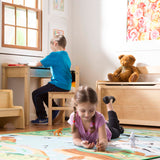 Child's Lift-Top Desk & Chair - Honey R3