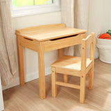 Child's Lift-Top Desk & Chair - Honey R3