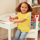Child's Lift-Top Desk & Chair - White C5