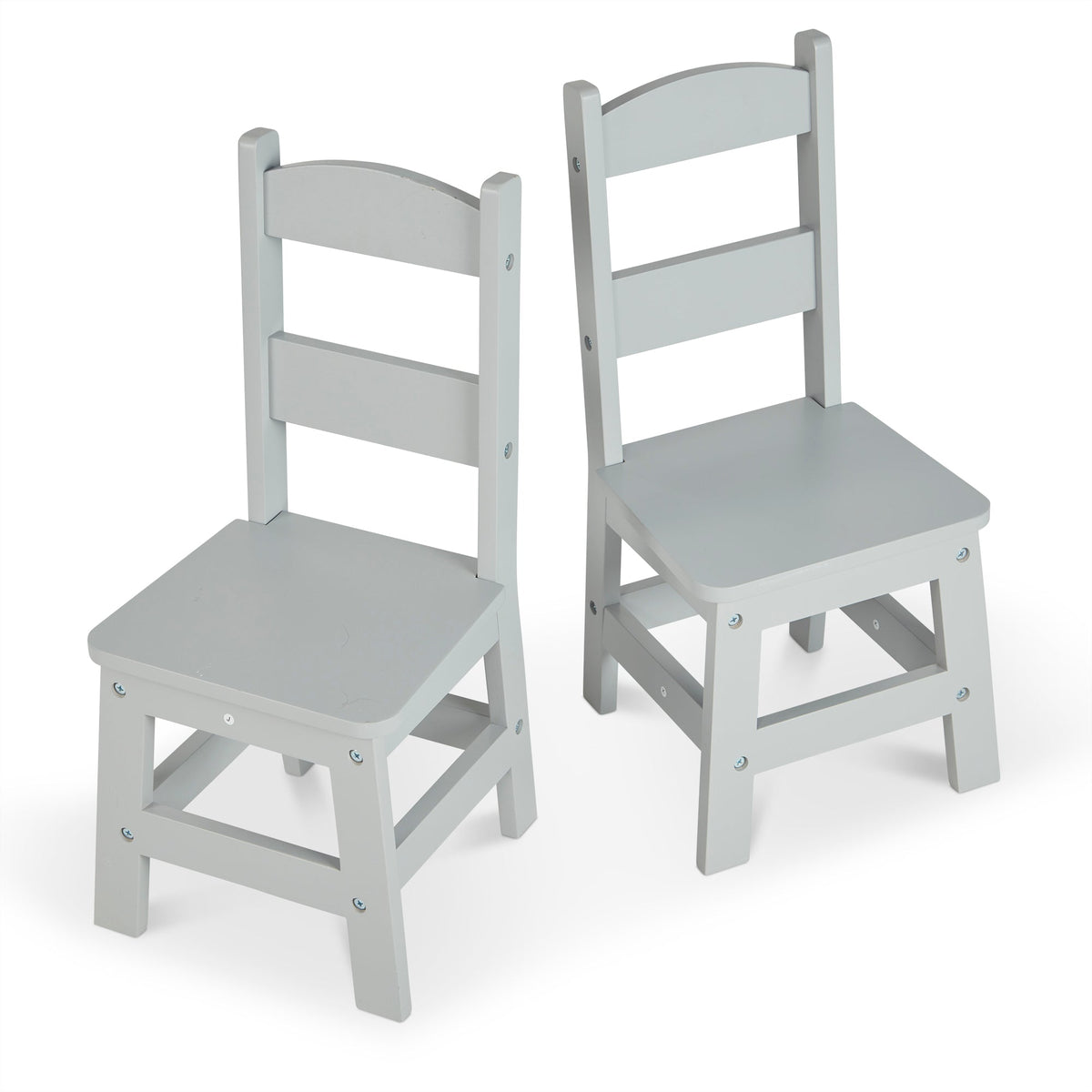 Child’s Wooden Chair Pair – Gray Y1