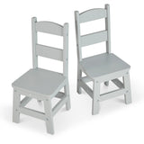 Child’s Wooden Chair Pair – Gray Y1