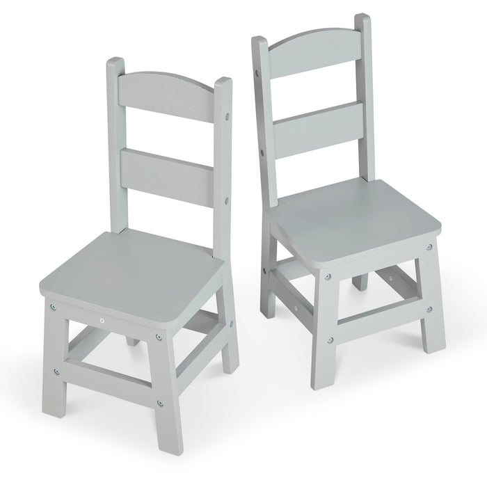 Child’s Wooden Chair Pair – Gray Y1