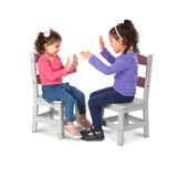 Child’s Wooden Chair Pair – Gray Y1