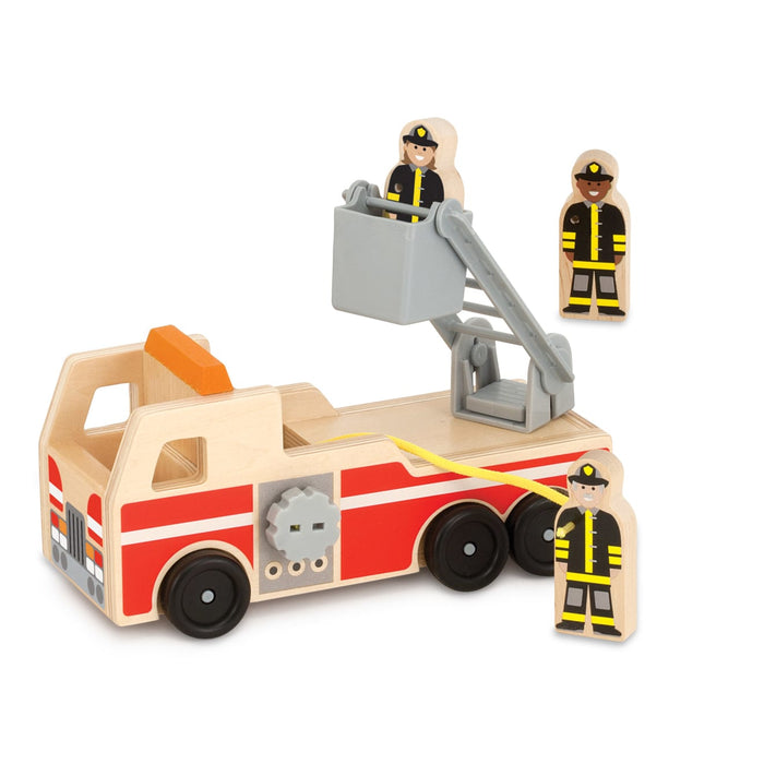 Classic Wooden Fire Truck Play Set V4