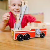 Classic Wooden Fire Truck Play Set V4