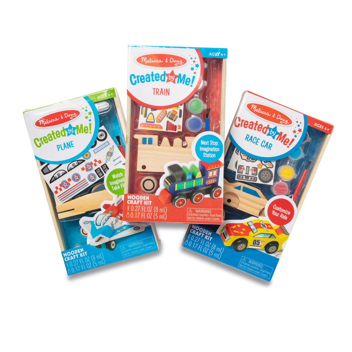 Createed by Me!™ Vehicle Craft Kit 3-Pack: Plane, Train, Race Car L3