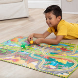 Dinosaur Adventure Tracks Floor Puzzle – 48 Pieces + 2 Wind-Up Dinosaurs R4
