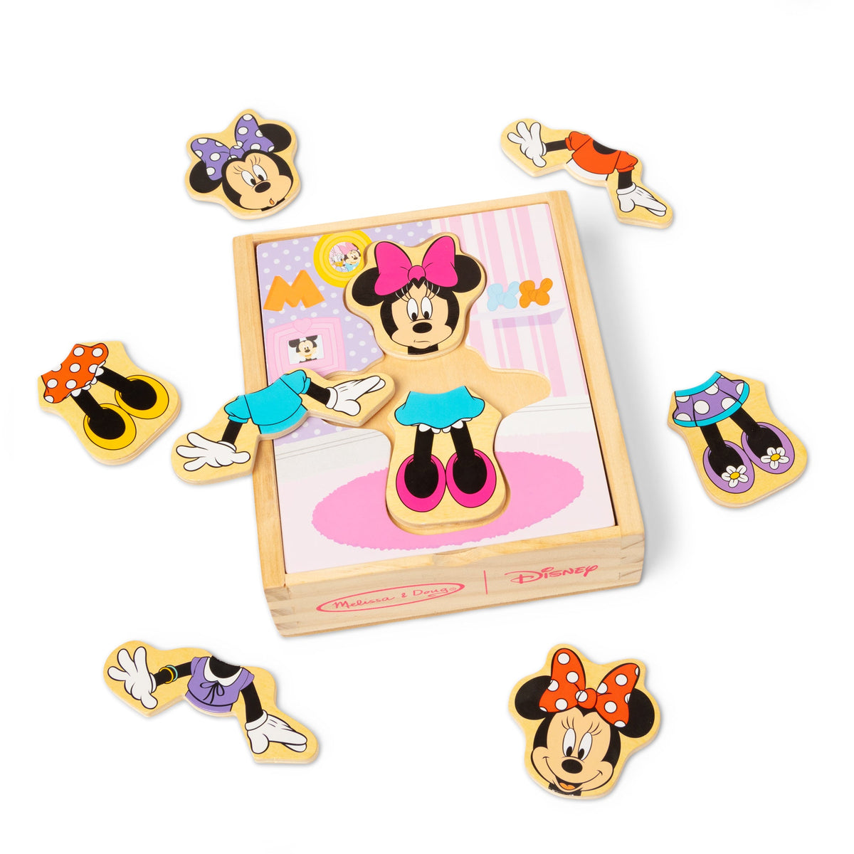 Disney Minnie Mouse Wooden Mix & Match Dress-Up Puzzle O7