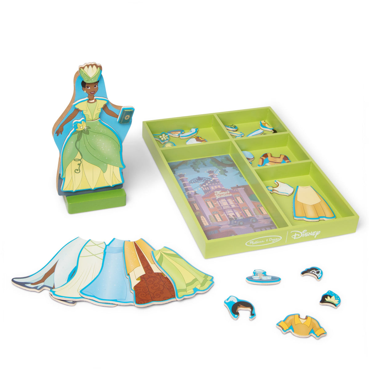 Disney Tiana Wooden Magnetic Dress-Up Play Set H2