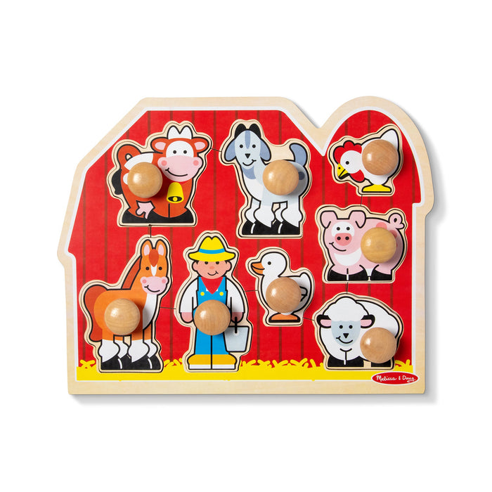 Farm Friends Jumbo Peg Puzzle - 8 Pieces X3