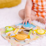 First Play Wooden Touch and Feel Puzzle Peek-a-Boo Pets With Mirror E8
