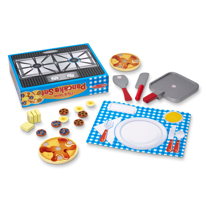 Flip & Serve Pancake Set - Wooden Play Food W3