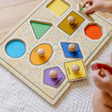 Geometric Shapes Deluxe Jumbo Peg Puzzle - 8 Pieces V7