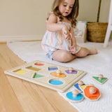 Geometric Shapes Deluxe Jumbo Peg Puzzle - 8 Pieces V7