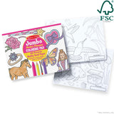 Jumbo 50-Page Kids' Coloring Pad - Horses, Hearts, Flowers, and More P7