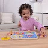 Ms. Rachel™ Wooden Peek-a-Boo Jumbo Peg Puzzle – 4 Pieces H7