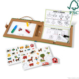 Natural Play: Play, Draw, Create Reusable Drawing & Magnet Kit – Farm E0