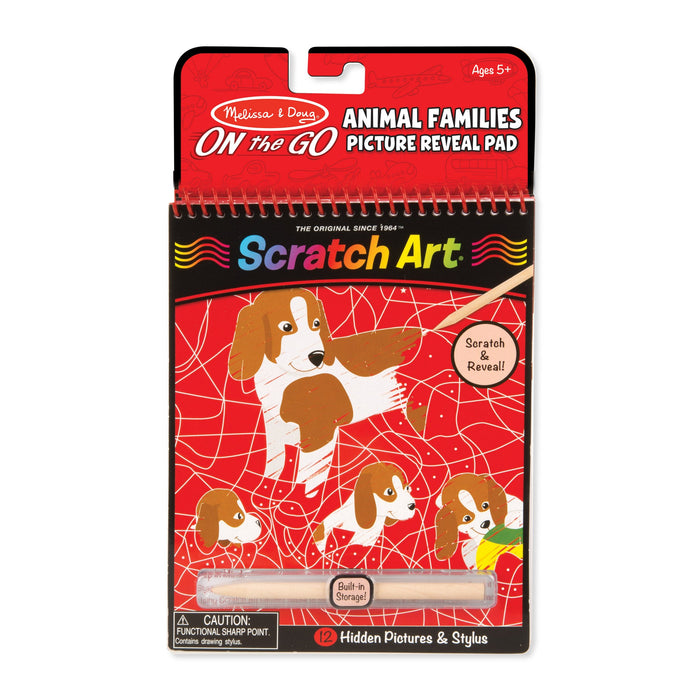 On the Go Scratch Art Color Reveal Pad - Animal Families F9