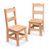 Pair of Solid Wood Chairs 2-Piece Set Y6
