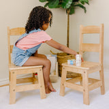 Pair of Solid Wood Chairs 2-Piece Set Y6