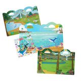 Puffy Sticker Play Set 3-Pack: Safari, Dinosaur, Ocean K9