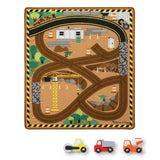 Round the Construction Zone Work Site Rug & Vehicle Set X3