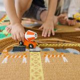 Round the Construction Zone Work Site Rug & Vehicle Set X3